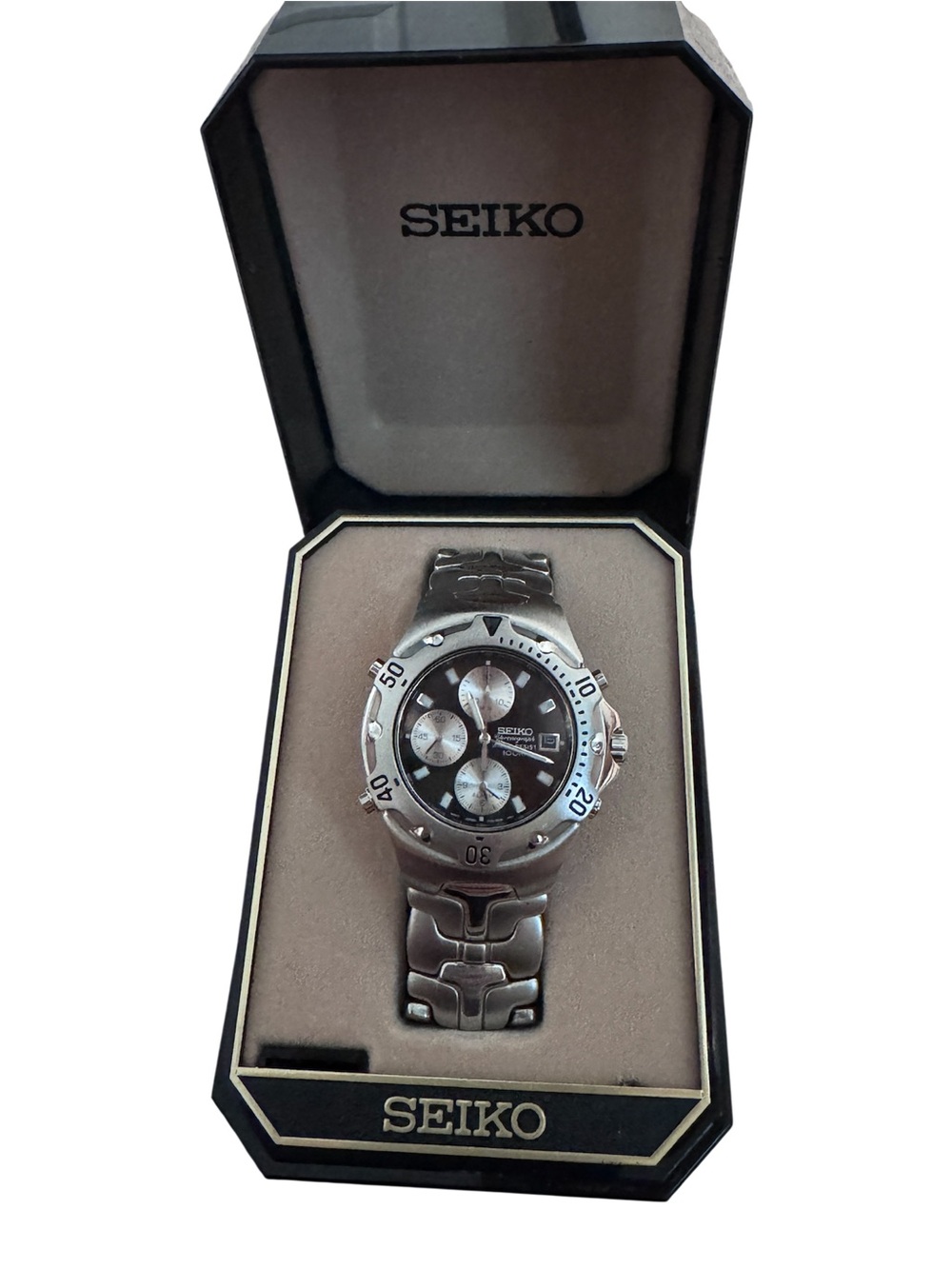 Vintage 90’s Seiko 7T62-0CR0 [A0] Chronograph Men’s Wrist Watch Stainless Steel